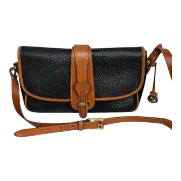 Dooney & Bourke  Handbag All Weather Leather USA pebbled blue Equestrian Vintage - Picture 1 of 15